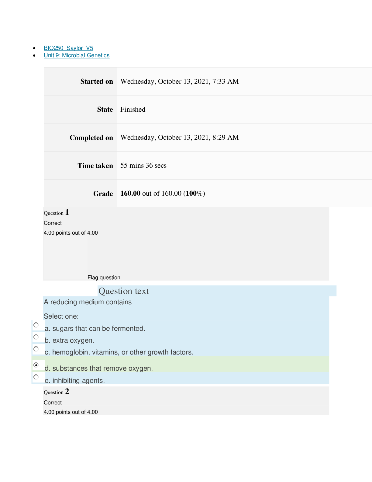 Preview image for BIO250 MIDTERM EXAM[ALL ANSWERS 100% CORRECT]